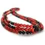 Masha Sterling Silver Necklace Bamboo Coral Black Onyx, Made in USA - Exclusive Southwestern Handmade Jewelry, 3 Strand 19'' in Length Masha Sterling Silver Necklace Bamboo Coral Black Onyx, Made in USA - Exclusive Southwestern Handmade Jewelry, 3 Strand 19'' in Length
