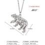 VASSAGO Stainless Steel Cute Polar Bear Pendant Necklace Engraved Mountain Forest Star Cabin Nature Animal Elements Charm Silver Chain Gifts for Boys Girls Men and Women