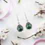 Shop LC Womens Green Malachite Dangle Drop Earrings Vintage Tribal Prom Jewelry Mothers Day Gifts for Women (Oval/Round/Leaf)