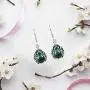 Shop LC Womens Green Malachite Dangle Drop Earrings Vintage Tribal Prom Jewelry Mothers Day Gifts for Women (Oval/Round/Leaf)