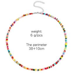 Seed Bead Choker Necklace Colorful Bohemian Choker Necklace Handmade Summer Hawaii Tiny Beaded Choker Adjustable for Girls Women