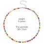 Seed Bead Choker Necklace Colorful Bohemian Choker Necklace Handmade Summer Hawaii Tiny Beaded Choker Adjustable for Girls Women