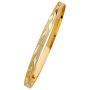 Wellingsale 14k Solid Yellow Gold Slip On Diamond Cut Stacking Bangle Bracelet (Multiple Styles Available)