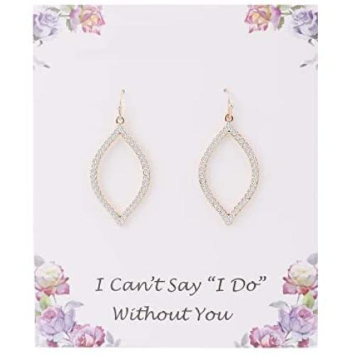 I Cant Say''I Do'' Without You | Marquise Shape Drop Dangle Earring for Wedding Gifts 1 4 6 8 PCS Bridesmaid Jewelry for Women Girls