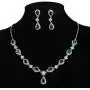 EleQueen Womens Silver-Tone Cubic Zirconia Teardrop Flower Bridal V-Necklace Sets Tennis Bracelet Dangle Earrings for Wedding Bridesmaids EleQueen Womens Silver-Tone Cubic Zirconia Teardrop Flower Bridal V-Necklace Sets Tennis Bracelet Dangle Earrings for Wedding Bridesmaids