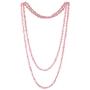 6mm Pink Crystal Beads Long Necklace Rose Quartz Stone Strand Handmade Necklaces 47