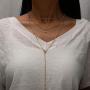 Ckecharfa Boho Layered Y-Necklace Gold Star Choker Necklaces Crystal Pendant Long Chain Summer Beach Neck Chains Adjustable Jewelry for Women and Girls