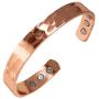 Pure Copper Hammered Magnetic Healing Bracelet for Arthritis, Migraine, and Joint Pain Relief – Adustable Sizing - Earth Therapy