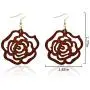 4 Pairs Engraving Geometry Drop Earrings Lightweight Ethnic Wood Earrings for Women Fashion Jewelry