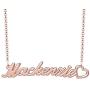 Moonlight Collections Rose Gold Plated Heart Pendant Custom Name Necklace