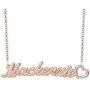 Moonlight Collections Rose Gold Plated Heart Pendant Custom Name Necklace