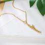 SENFAI Heart Shaped Arrow Y Necklace with Name 18 + 2 in Made of PVD Gold Plated Stainless Steel