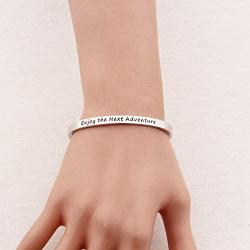 ENSIANTH Coworker Retirement Gift Enjoy The Next Adventure Cuff Bracelet Graduation Jewelry Promotion Gifts for Colleague