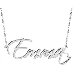 Custom Name Necklace 18K Gold Plated Sterling Silver Personalized Script Nameplate Jewelry Gift for Women
