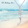 Mermaid Necklace, 925 Sterling Silver with Opal Star Pendant, Mermaid Nautical Sea Jewelry Mother Day Gift for Women Girlfriend Mermaid Lovers with Gift Box