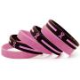 (6-pack) Breast Cancer Awareness Pink Ribbon Bracelets - Bulk Pack of 6 Silicone Rubber Wristbands to Symbolize Hope, Courage, Strength, and Support - Breast Cancer Gifts Jewelry Apparel Accessories