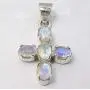 SilverStarJewel 925 Solid Silver Rainbow Moonstone Pendant 1.2'' Wholesale Jewelry SilverStarJewel 925 Solid Silver Rainbow Moonstone Pendant 1.2'' Wholesale Jewelry