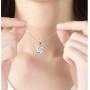 XIANGWANG Rose Gold Necklace Female Heart Necklace Double Heart Necklace, The Best Choice for Girlfriends and Lovers