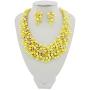 Bocar Fashion Crystal Chunky Collar Statement Necklace Earring Set for Women Gift (NK-10260)