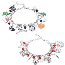 JOERICA 2 Pcs Charm bracelet for Women Horror bracelet Classic Scary Movie Jewelry Christmas Bracelet