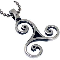 Celtic Jewelry Druid Triskele Triskelion Viking Pewter Mens Womens pendant necklace Amulet Charm for men women unisex w silver ball chain