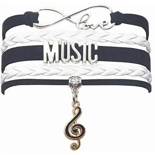 HCChanshi Music Bracelet Musical Jewelry Love Music Gifts Music Jewelry Bracelet Gifts for Women, Girls, Men, Boys, Music Lovers, Music Teacher Gifts, Music Themed Gifts