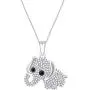 1/20 Carat (Cttw) Round Enhanced Black & White Natural Diamond Accent Elephant Pendant Necklace In 14k Gold Over Sterling Silver 1/20 Carat (Cttw) Round Enhanced Black & White Natural Diamond Accent Elephant Pendant Necklace In 14k Gold Over Sterling Silver