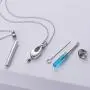 BGAFLOVE Set of 2 Cremation Jewelry CZ Crystals Stainless Steel Tone Bar Urn Pendant Memorial Ashes Keepsake Exquisite Necklace for Women Men, Urn Necklaces for Ashes with Filling Kit
