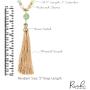 Bohemian Tassel Pendant Beaded Long Statement Necklace - Sparkly Crystal Bead Boho Teardrop, Natural Stone, Silky Thread Fringe