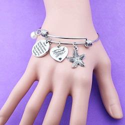 Ribukat Starfish Bracelet Never Underestimate The Difference You Made Thank You Gift for Mentor Teacher Coworker Colleague Appreciation Gift Inspirational Jewelry
