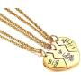 MG Jewelry Stainless Steel Heart Shape Matching 3 Piece BFF Best Friend Necklaces for 3 for Teens Girls, 19'' Chain, for BFF