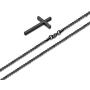M MOOHAM Cross Necklace for Men, Silver Black Gold Stainless Steel Plain Cross Pendant Necklace for Men Box Chain 16-30 Inch