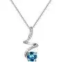 Carleen Solid Sterling Silver Natural Gemstone Blue Topaz Clear Cubic Zirconia CZ Small Simulated Diamond Pendant Necklaces Daily Wear Gifts Jewelry for Women Girls