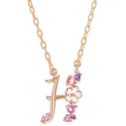 ANISLAJW Initial Necklace for Women, Rose Gold Plated Cubic Zirconia Letter Initial Necklace for Women Teen Girl