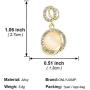 coadipress 925 Sterling Silver Geometric Stud Earrings for Women Girls Unique Gold Plated Crystal Cubic Round Opal Dangle Drop Statement Earrings