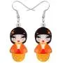 WEVENI Acrylic Japanese Kimono Girl Doll Earrings Dangle Drop Cute Jewelry For Women Girls Novelty Gifts WEVENI Acrylic Japanese Kimono Girl Doll Earrings Dangle Drop Cute Jewelry For Women Girls Novelty Gifts