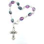 Zuluf Crystal Rosary Bracelet with Silver Plated Chain and Crucifix Catholic Religious Jewelry - Religious Cross Bracelet Christian Classic | Velvet Bag & Certificate Included |BRA025