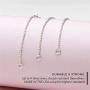 BENIQUE 925 Sterling Silver Necklace Extenders for Women - Made in USA, Solid Sterling Silver Fine Chain, Dainty Durable Strong Removable, Set of 3