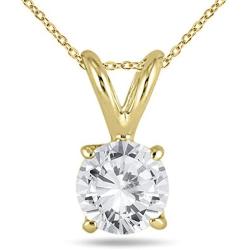 14K Yellow Gold 1 Carat AGS Certified Diamond Pendant and Earring Matching Set