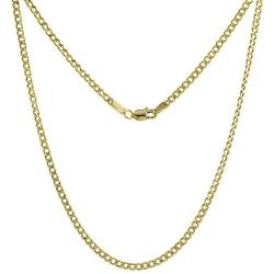 Hollow 10k Yellow Gold 2.5mm - 7mm Cuban/Curb Link Chain Necklace for Men & Women 16-24 inch