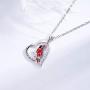 MANBU Sterling Silver Cardinal Necklace for Women - Red Bird Heart Pendant Always in My Heart Memorial Jewelry Gift for Loss of The Loved One