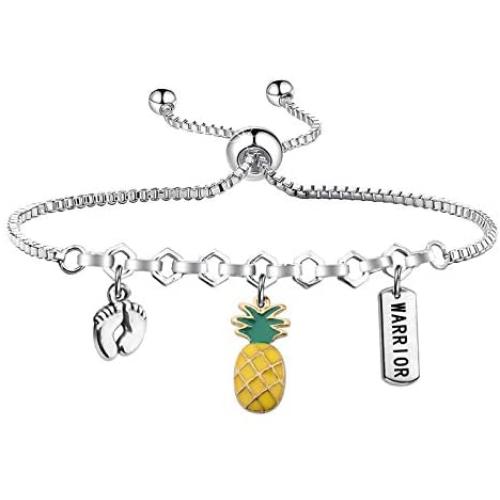 BLEOUK IVF Infertility Warrior Bracelet Infertility Gift IVF Pineapple Charm Bracelet IVF Infertility Infertility Mom Jewelry Infertility Gift IVF Encouragement Gift for Her