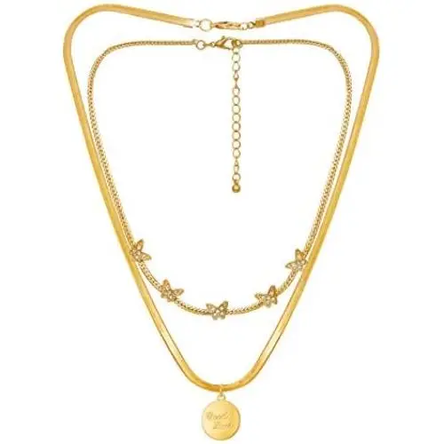 TrustDavis Womens Fashion Gold Tone Choker Chain Necklace for Party Jewelry TrustDavis Womens Fashion Gold Tone Choker Chain Necklace for Party Jewelry