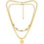 TrustDavis Womens Fashion Gold Tone Choker Chain Necklace for Party Jewelry