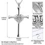 Besilver Irish Celtic Knot Cross Necklace 925 Sterling Silver Infinity Celtick Jesus Cross Pendant Necklace Women Men Heart Rose Cross Necklace Religious Jewelry for Wife Girlfriend