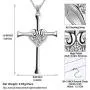 Besilver Irish Celtic Knot Cross Necklace 925 Sterling Silver Infinity Celtick Jesus Cross Pendant Necklace Women Men Heart Rose Cross Necklace Religious Jewelry for Wife Girlfriend