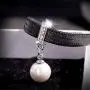 URDEAR New Black Choker Necklace for Women Girls, Silver Accented Choker Necklace with Pearl Pendant Necklace Jewelry Gifts for Women URDEAR New Black Choker Necklace for Women Girls, Silver Accented Choker Necklace with Pearl Pendant Necklace Jewelry Gifts for Women