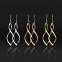 Twisted Hoop Drop Earring Set, Sterling Silver Hypoallergenic Long Earrings Twist Wave Dangle Earrings Square Gold,Rose Gold,Silver Dangle Hook Earrings Piercing Jewelry Gift for Women Girls