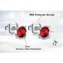 Swarovski Stud Earrings for Women - Sterling Silver Crystal Earrings - Birthstone Earrings Studs for Girls - Siam Red Crystal From Swarovski By GoSparkling Allergy-Free Passed SGS Inspection
