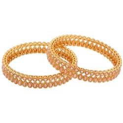 Efulgenz Indian Style Bollywood Traditional Gold Plated Faux Pearl Stone Wedding Bridal Bracelet Bangle Set Jewelry